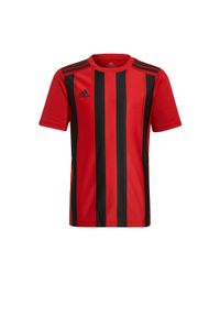 Adidas - Koszulka dziecięca adidas Striped 21. Kolor: czerwony, wielokolorowy, czarny. Sport: piłka nożna