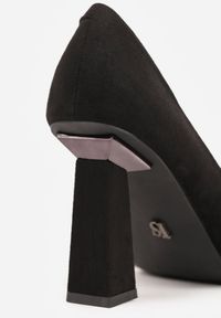 Renee - Czarne Czółenka na Słupku Vices z Wkładką ze Skóry Naturalnej Rocce. Kolor: czarny. Materiał: skóra. Obcas: na słupku. Styl: elegancki #4