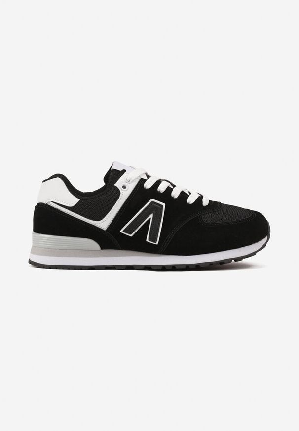 Born2be - Czarno-Białe Sneakersy z Geometrycznym Wzorem Rilanea. Okazja: na co dzień. Kolor: czarny. Materiał: jeans. Wzór: geometria