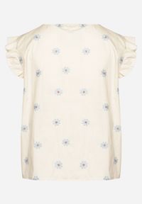 Born2be - Beżowa Bluzka z Wiskozy w Kwiaty Tolamea. Okazja: na co dzień. Kolor: beżowy. Materiał: wiskoza. Wzór: kwiaty. Styl: casual #3