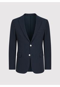 Pako Lorente - PAKO LORENTE – Granatowa casualowa marynarka męska w prążek. Okazja: na co dzień. Kolor: niebieski. Wzór: prążki. Styl: casual #3