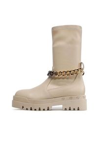 Badura Botki 3040-1 Beżowy. Kolor: beżowy. Materiał: skóra #6