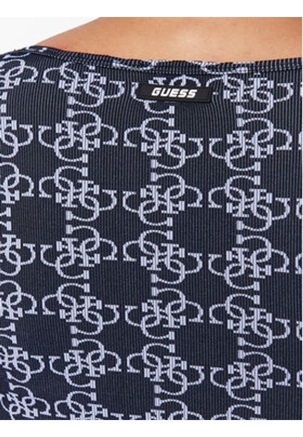 Guess Bluzka V3BP05 ZZ04N Granatowy Slim Fit. Kolor: niebieski. Materiał: syntetyk