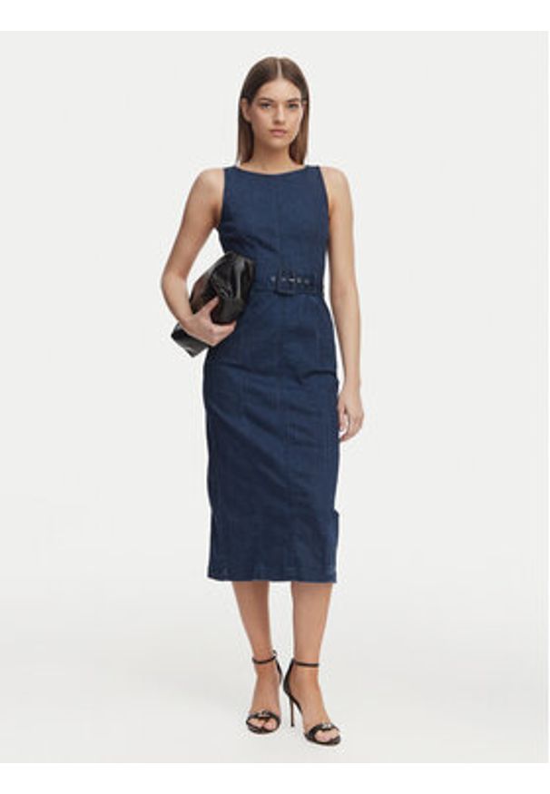 French Connection Sukienka jeansowa 719C7 Niebieski Regular Fit. Kolor: niebieski. Materiał: bawełna