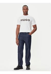 Hugo - HUGO T-Shirt Dulivio 50542737 Biały Regular Fit. Kolor: biały. Materiał: bawełna #5