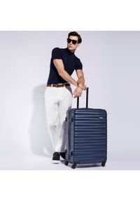 Wittchen - Duża walizka z ABS-u z żebrowaniem. Kolor: niebieski. Materiał: guma #8