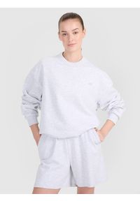 4f - 4F Bluza dresowa nierozpinana bez kaptura uniseks - szara M. Okazja: na co dzień. Typ kołnierza: bez kaptura. Kolor: szary. Materiał: dresówka. Wzór: gładki, ze splotem. Styl: klasyczny, sportowy, casual