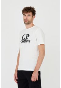C.P. Company - C.P. COMPANY Biały męski t-shirt Short Sleeve, Rozmiar M. Kolor: biały. Długość rękawa: krótki rękaw. Długość: krótkie #4