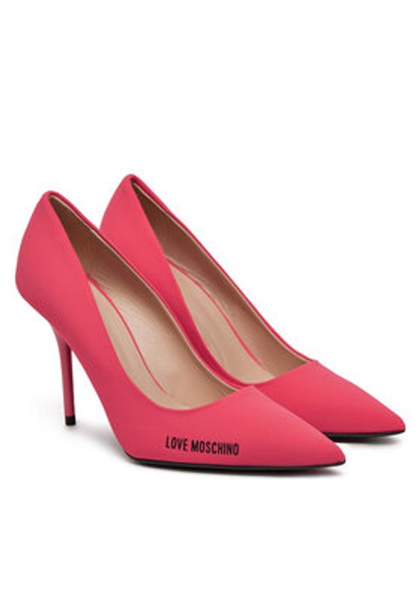 Love Moschino - LOVE MOSCHINO Szpilki JA10089G1MIM0502 Koralowy. Kolor: pomarańczowy. Materiał: materiał. Obcas: na szpilce