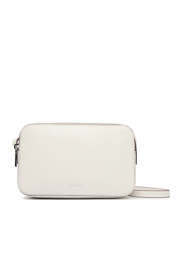 Calvin Klein Torebka Foil Logo Elongated Camera Bag LV04F3276G Biały. Kolor: biały. Materiał: skórzane
