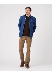 Wrangler - WRANGLER CREWNECK KNIT MĘSKI SWETER KLASYCZNY DELICIOSO W8A02PH38 112321349. Materiał: denim. Styl: klasyczny