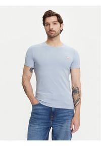 Guess T-Shirt M2YI24 J1314 Błękitny Slim Fit. Kolor: niebieski. Materiał: bawełna #1