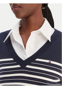 TOMMY HILFIGER - Tommy Hilfiger Sweter WW0WW40098 Granatowy Regular Fit. Kolor: niebieski. Materiał: syntetyk #5