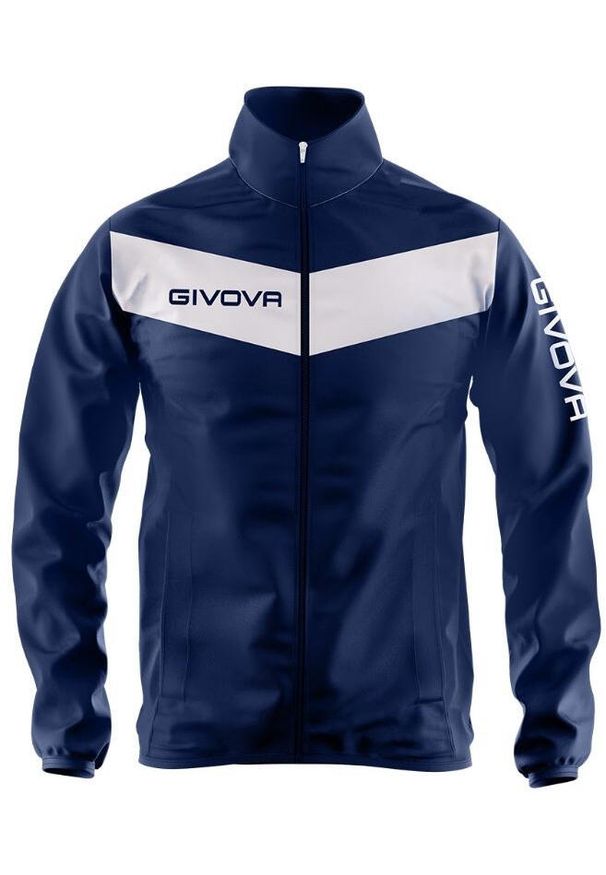Kurtka Przeciwdeszczowa Givova Niebieska - Bianco 2XL - Wodoodporna Sportjacka. Okazja: na co dzień. Kolor: niebieski. Materiał: nylon. Styl: casual, elegancki