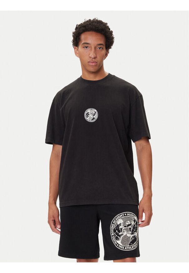 Hugo - HUGO T-Shirt Dwresto 50542366 Czarny Regular Fit. Kolor: czarny. Materiał: bawełna