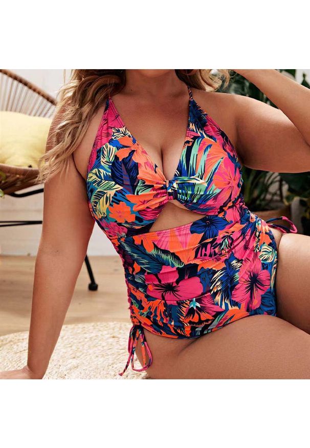 Intica - Kostium kąpielowy jednoczęściowy z wycięciem na lato Sadika. Kolor: wielokolorowy. Materiał: tkanina, materiał