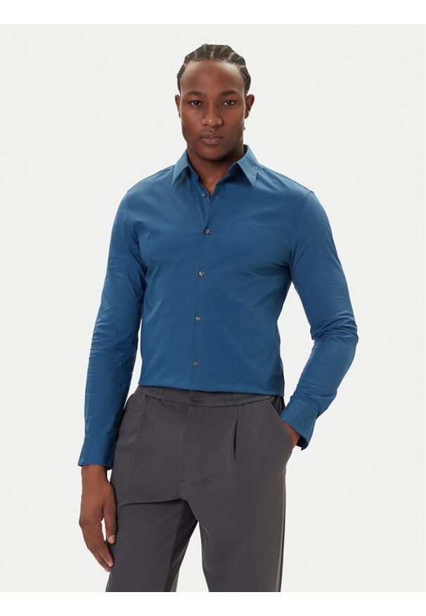 Calvin Klein Koszula LV04LB145G Niebieski Slim Fit. Kolor: niebieski. Materiał: bawełna