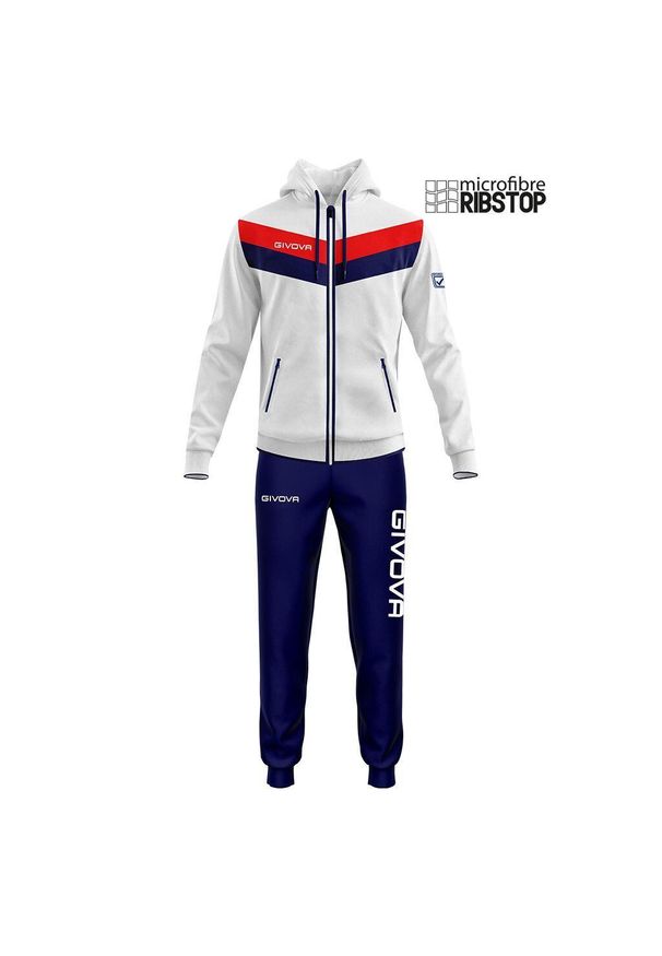 Dres Givova Matador mikrofibra XS (10-12 lat). Okazja: na uczelnię. Kolor: wielokolorowy, niebieski, biały. Materiał: dresówka, mikrofibra. Sezon: lato. Styl: sportowy