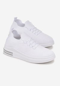 Born2be - Białe Buty Sportowe Irais. Zapięcie: bez zapięcia. Kolor: biały. Materiał: materiał. Szerokość cholewki: normalna. Wzór: aplikacja #3