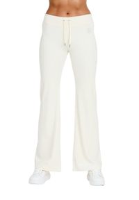 Juicy Couture - JUICY COUTURE Spodnie ecru Rodeo Layla Pant. Kolor: beżowy. Materiał: dresówka