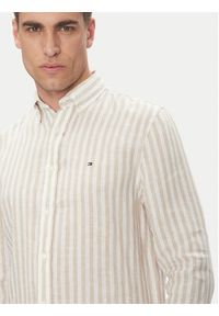 TOMMY HILFIGER - Tommy Hilfiger Koszula Essential MW0MW38581 Beżowy Regular Fit. Kolor: beżowy. Materiał: len #4