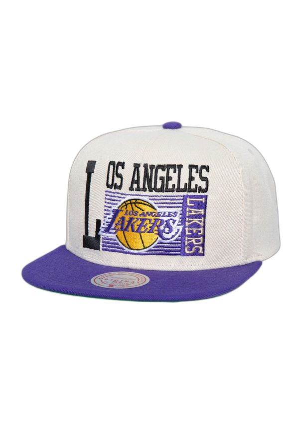 Czapka typu snapback Mitchell & Ness NBA Speed Zone Lakers. Kolor: biały. Styl: elegancki