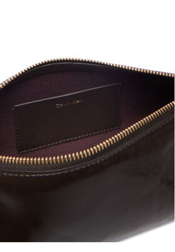 Calvin Klein Torebka Foil Logo Glossy Conv Bag LV04F3738G Brązowy. Kolor: brązowy. Materiał: skórzane