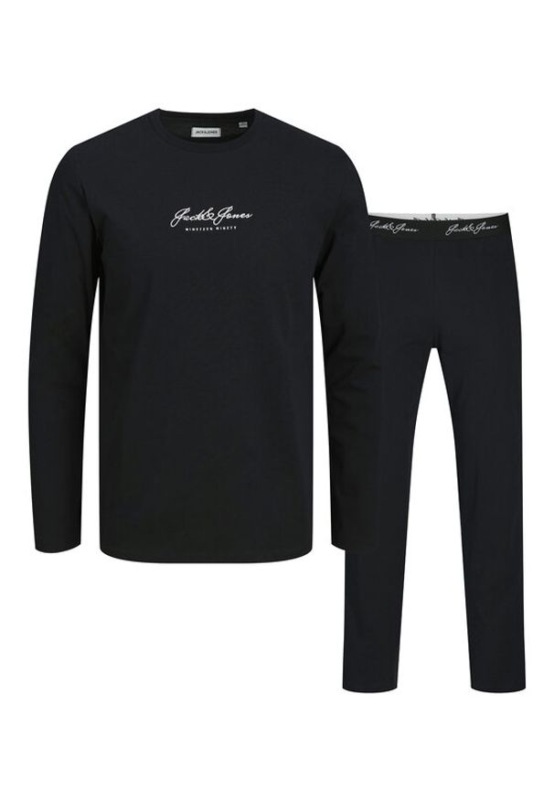 Jack & Jones Piżama Clyde 12286555 Czarny Loose Fit. Kolor: czarny. Materiał: bawełna