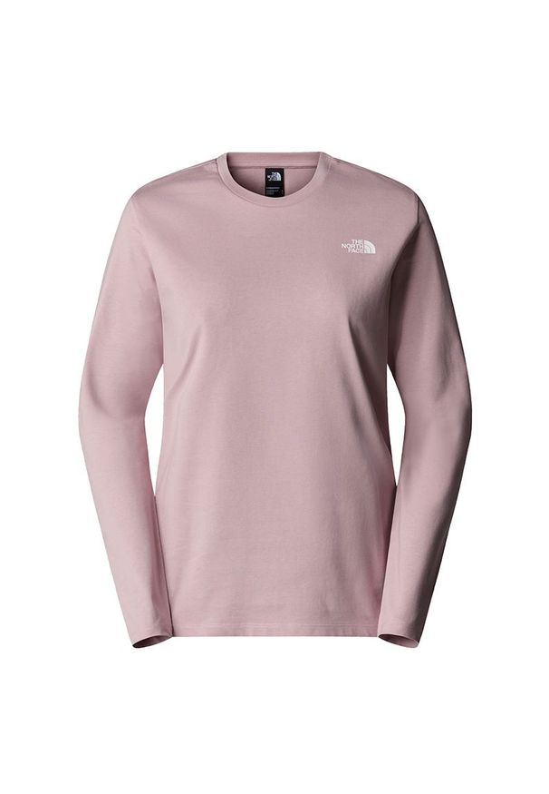 Koszulka damska The North Face Simple Dome 0A87QP0SO1 - różowa. Kolor: różowy. Materiał: poliester, bawełna. Długość rękawa: długi rękaw. Długość: długie. Wzór: nadruk