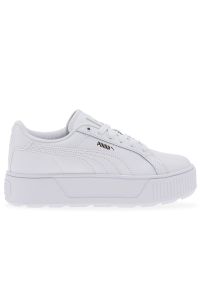 Buty Puma Karmen L 38737401 - białe. Kolor: biały. Materiał: skóra ekologiczna, materiał, syntetyk. Szerokość cholewki: normalna. Obcas: na platformie