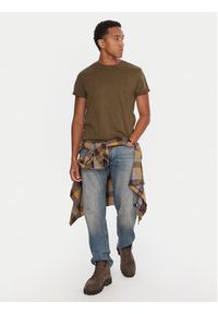 G-Star RAW - G-Star Raw T-Shirt Lash D16396-2653 Khaki Regular Fit. Kolor: brązowy. Materiał: bawełna