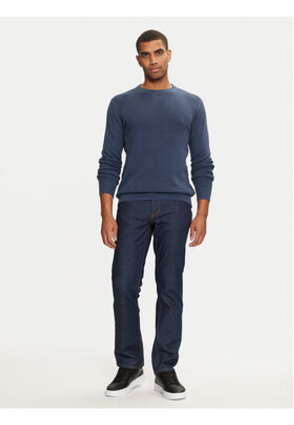 Jack & Jones Sweter 12264668 Niebieski Regular Fit. Kolor: niebieski. Materiał: bawełna