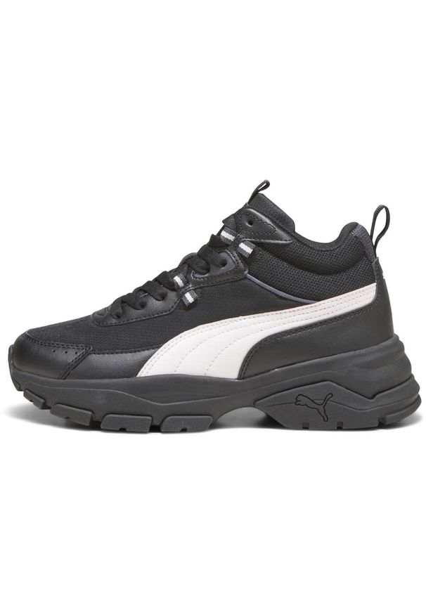 Buty Puma Cassia Via Mid, Kobiety. Kolor: czarny. Materiał: skóra, materiał. Sport: turystyka piesza