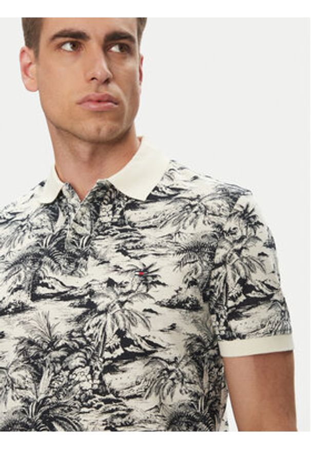 TOMMY HILFIGER - Tommy Hilfiger Polo MW0MW38475 Beżowy Regular Fit. Typ kołnierza: polo. Kolor: beżowy. Materiał: bawełna