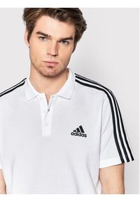 Adidas - adidas Polo Aeroready Essentials Pique Embroidered Small Logo 3-Stripes GK9138 Biały Regular Fit. Typ kołnierza: polo. Kolor: biały. Materiał: bawełna #4