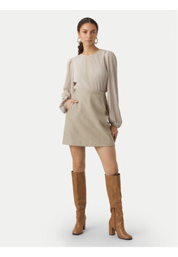 Vero Moda Spódnica ołówkowa Fortuneallison 10253954 Beżowy Slim Fit. Kolor: beżowy. Materiał: syntetyk