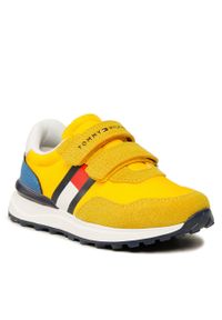 TOMMY HILFIGER - Sneakersy Tommy Hilfiger Flag Low Cut Velcro Sneaker T1B9-32881-1587 S Yellow/Royal X045. Kolor: żółty. Materiał: materiał #1