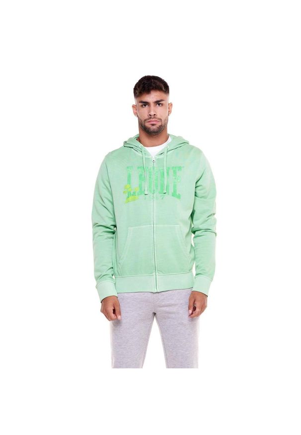 LEONE 1947 APPAREL - Plażowa bluza męska zapinana na zamek. Kolor: zielony. Materiał: tkanina. Sport: fitness