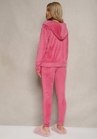 Renee - Różowy Komplet Dresowy 2-Częściowy Bluza z Kapturem i Cekinami i Spodnie na Gumce Colan. Kolor: różowy. Materiał: dresówka #4