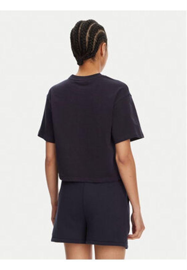 Hunter T-Shirt Leona HARW0070251 Granatowy Boxy Fit. Kolor: niebieski. Materiał: bawełna