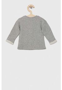 United Colors of Benetton longsleeve bawełniany niemowlęcy kolor szary. Okazja: na co dzień. Kolor: szary. Materiał: bawełna. Długość rękawa: długi rękaw. Styl: casual #3