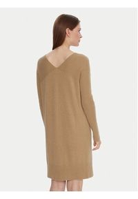 United Colors of Benetton - United Colors Of Benetton Sukienka dzianinowa 1044DV02C Beżowy Relaxed Fit. Kolor: beżowy. Materiał: wełna #4