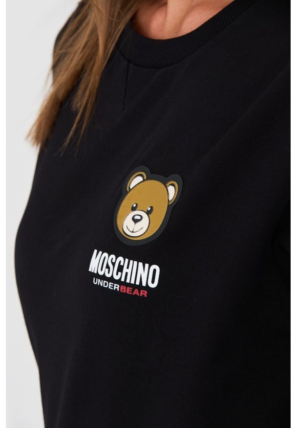 MOSCHINO Czarna bluza z misiem. Kolor: czarny