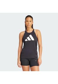 Adidas - Bluza Run It Tank. Kolor: czarny. Materiał: materiał. Długość rękawa: bez rękawów. Sport: bieganie