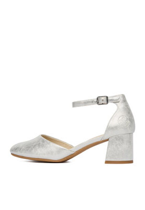 Rieker Czółenka 44762-90 Srebrny. Kolor: srebrny. Materiał: materiał