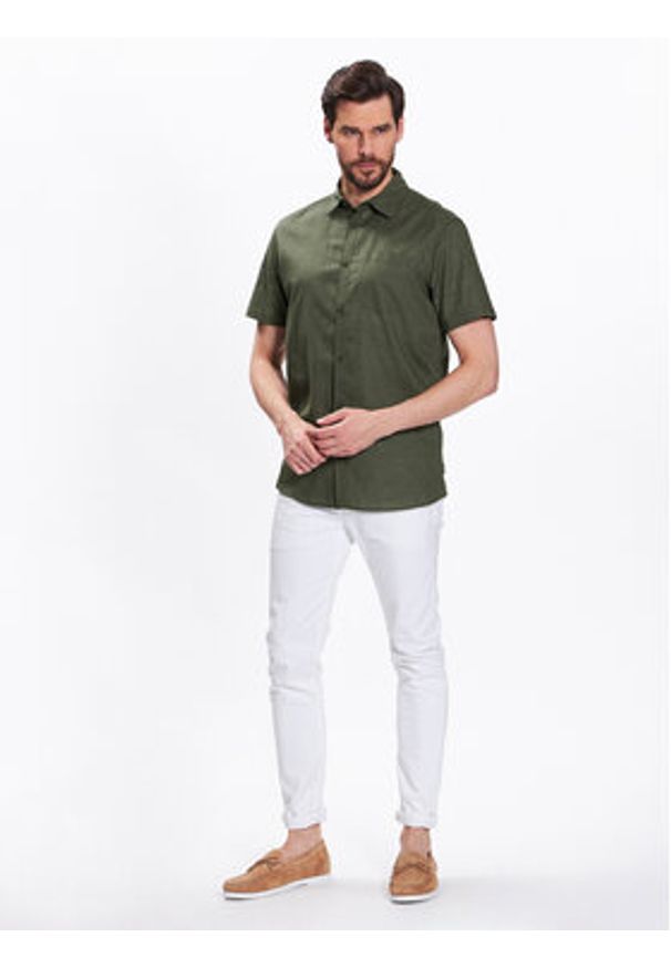 INDICODE Koszula Glow 20-316 Zielony Regular Fit. Kolor: zielony. Materiał: bawełna