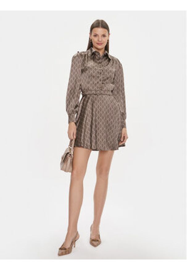 Marciano Guess Sukienka codzienna 4RGK37 7014A Brązowy Regular Fit. Okazja: na co dzień. Kolor: brązowy. Materiał: syntetyk. Typ sukienki: proste. Styl: casual