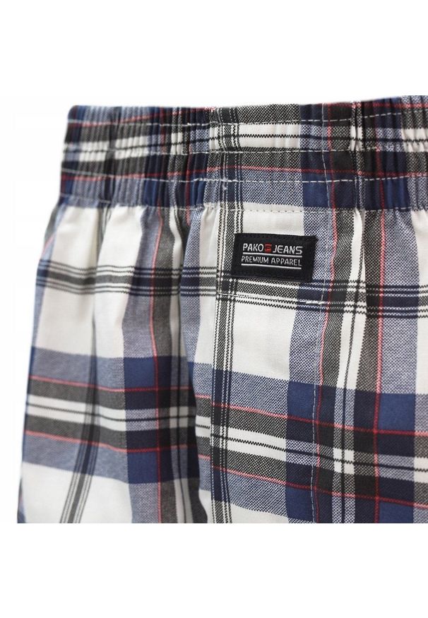 Męskie Bokserki Bawełniane - Pako Jeans - w Kratę. Kolor: wielokolorowy. Materiał: bawełna