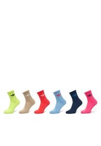 Adidas - adidas Zestaw 6 par wysokich skarpet unisex Trefoil Cushion JY2679 Kolorowy. Materiał: materiał, bawełna. Wzór: kolorowy