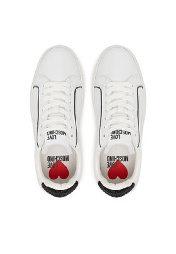 Love Moschino - LOVE MOSCHINO Sneakersy JA15184G1NIAC10B40 Biały. Kolor: biały. Materiał: skóra